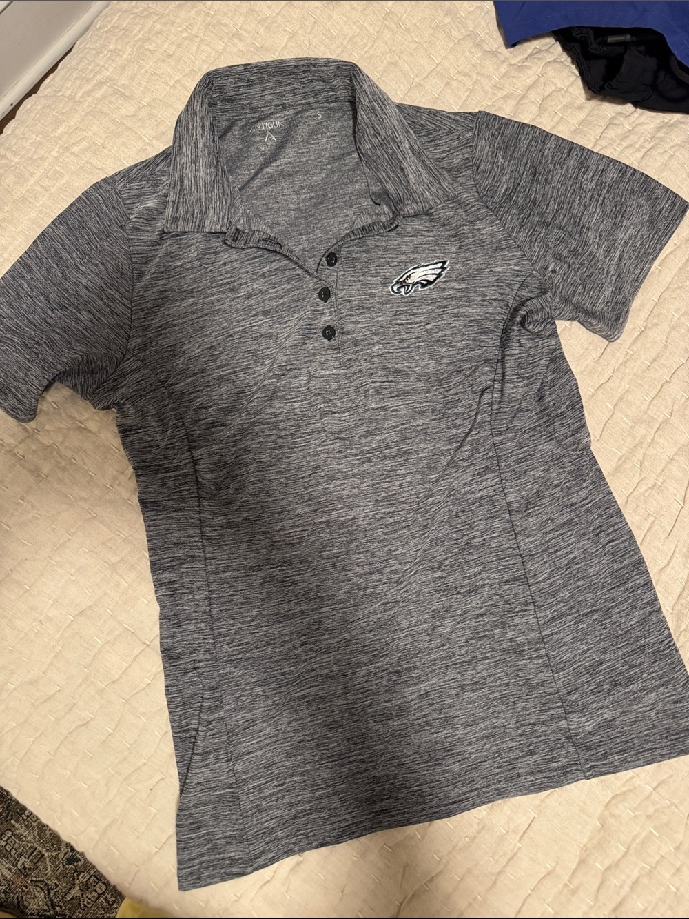 Women’s Eagles Heather Gray Polo Shirt
